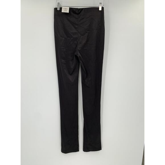 2/$30 ZARA Hi Rise Legging NEW Black Size M Leggings Shiny Workout Activewear - Picture 8 of 9